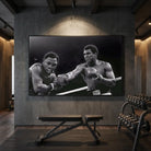 Tableau boxe cadre flottant noir, décoration murale sportive premium