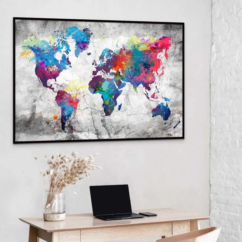 Tableau Carte du monde Colorée - Montableaudeco