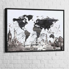 Tableau Carte du Monde Monuments - Montableaudeco