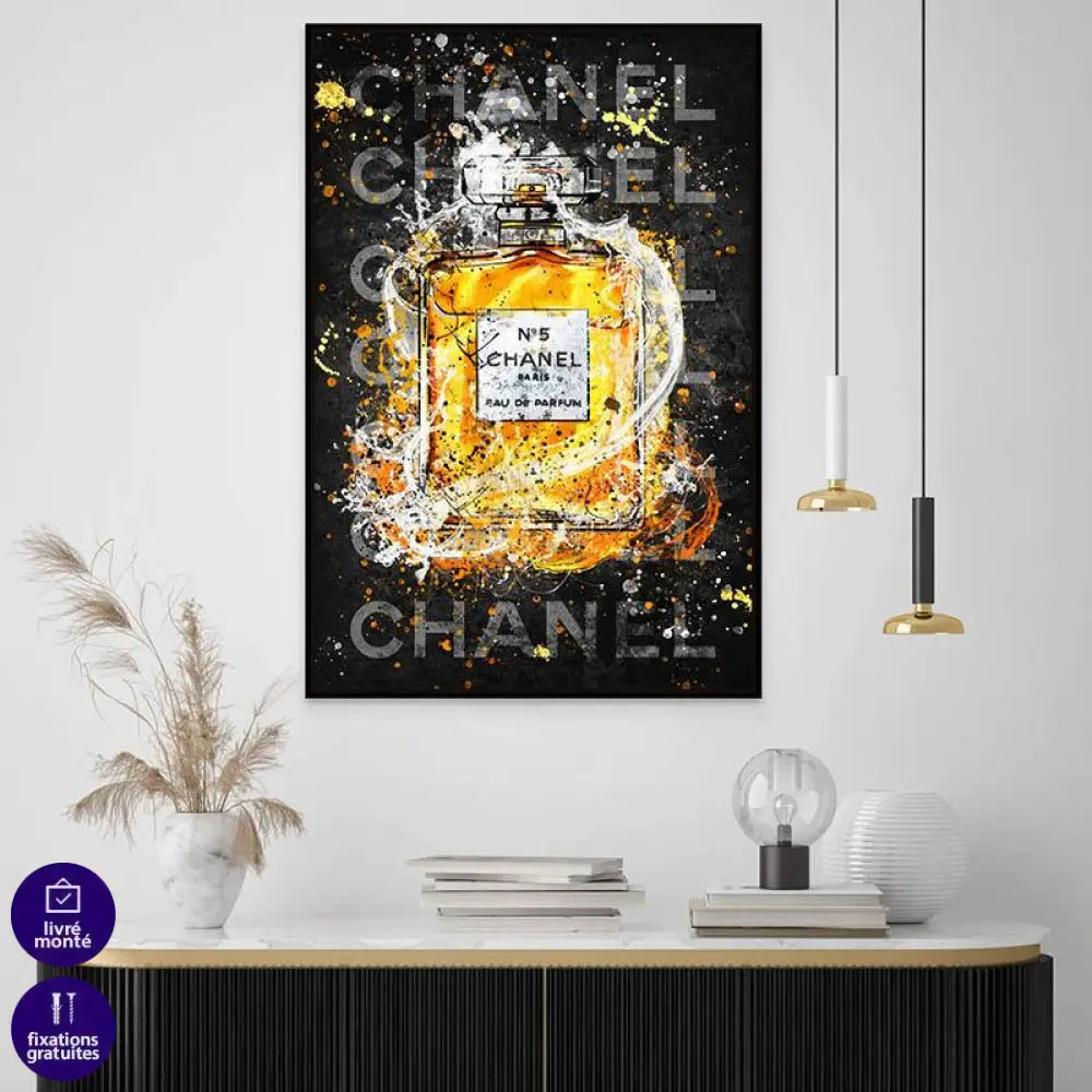 Tableau Chanel Black Graffiti - Montableaudeco