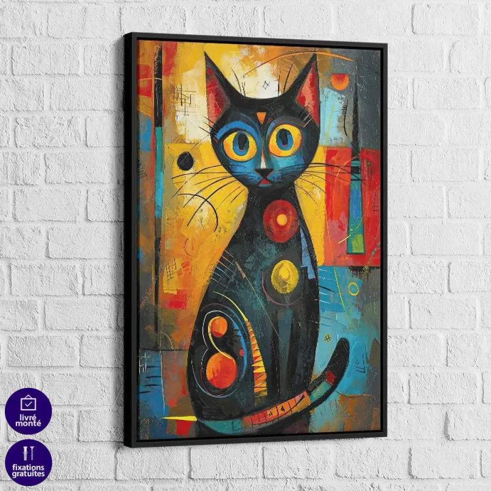 Tableau Chat Coloré - Montableaudeco