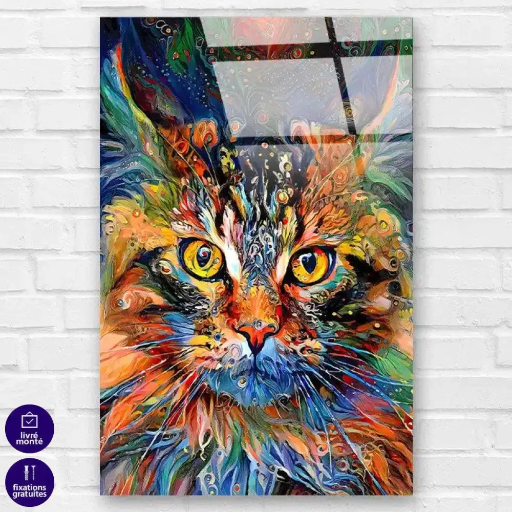 Tableau Chat Coloré - Montableaudeco