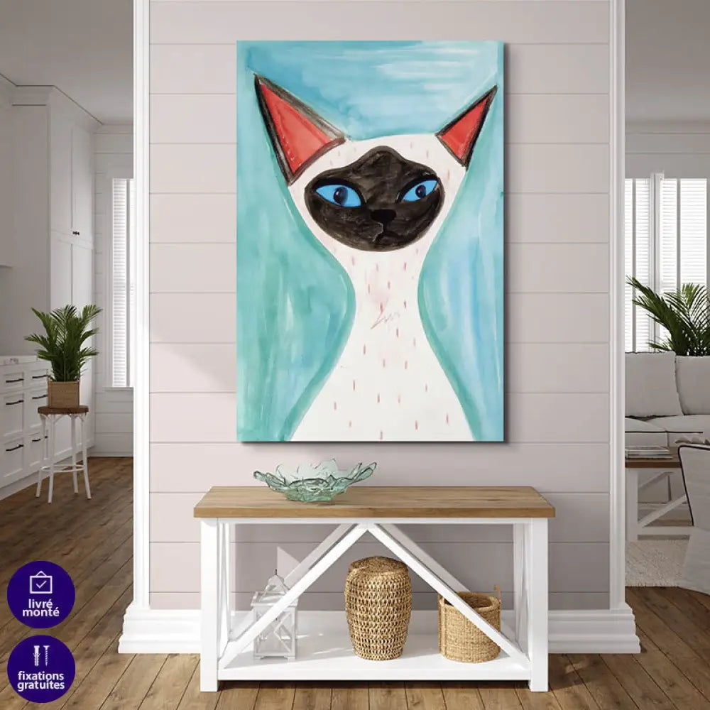 Tableau Chat Coloré Collection 7 Pièces 30x40cm / A / Toile tendue sur châssis Tableau Chat
