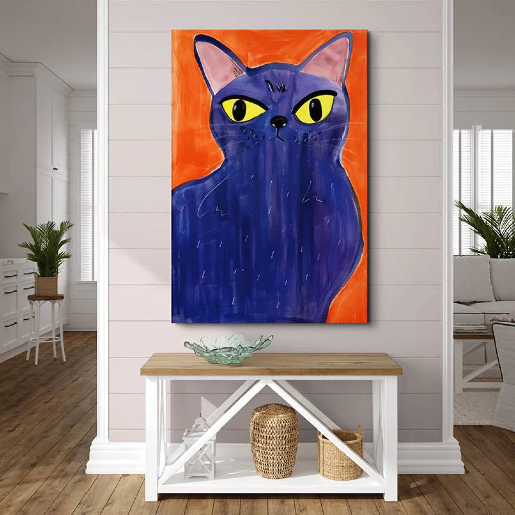 Tableau Chat Coloré Collection 7 Pièces 30x40cm / C / Toile tendue sur châssis Tableau Chat