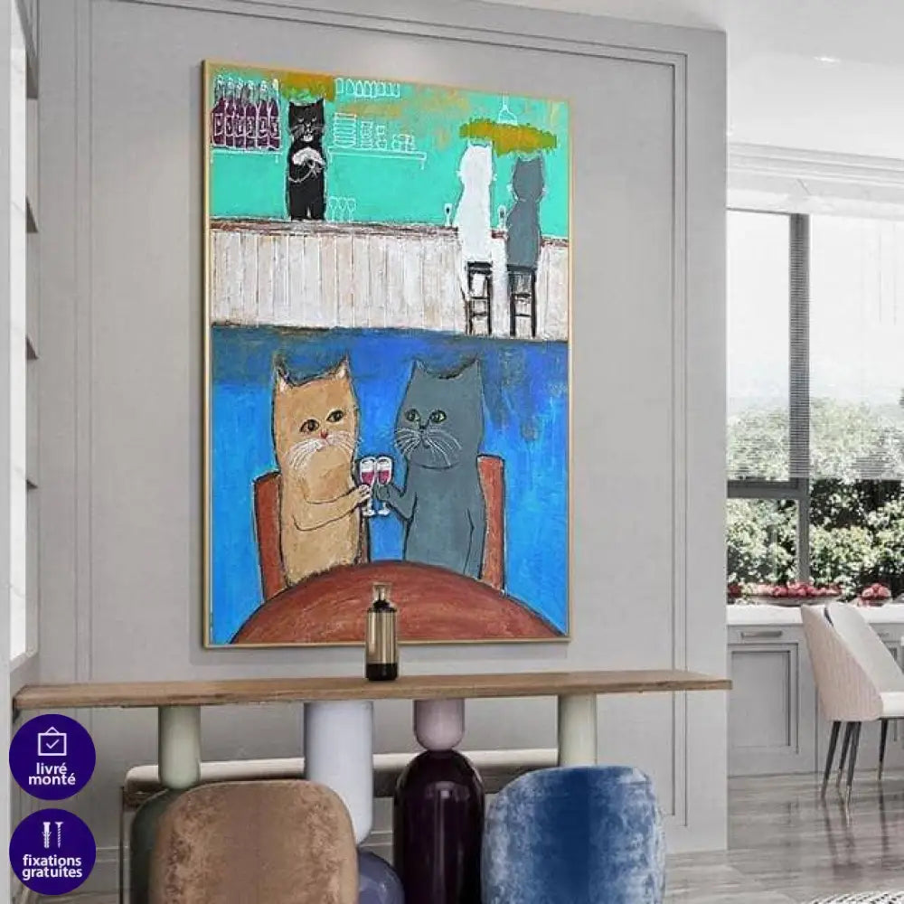 Tableau Chat Coloré Fun Collection 13 Pièces - Montableaudeco