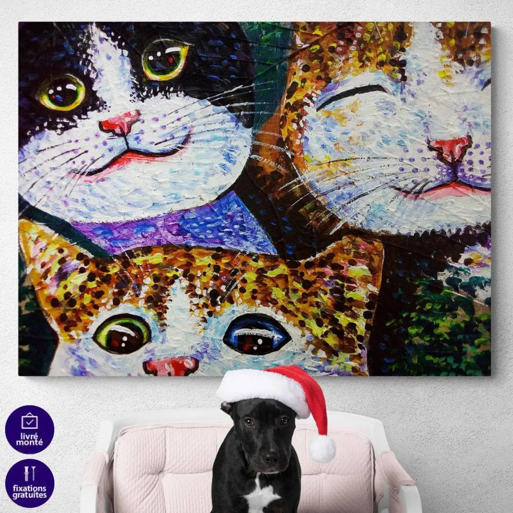 Tableau Chat Entre Amis - Montableaudeco