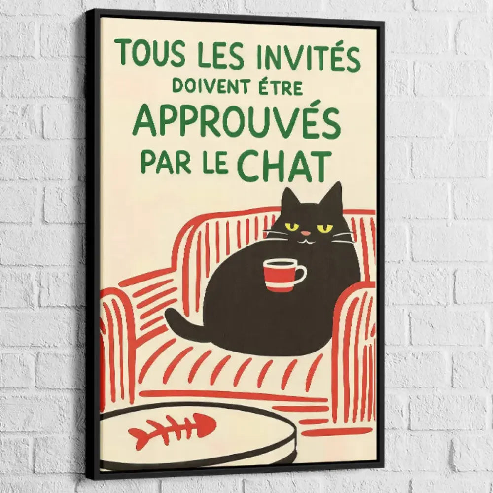 Minimalist cat illustration for hallway decor