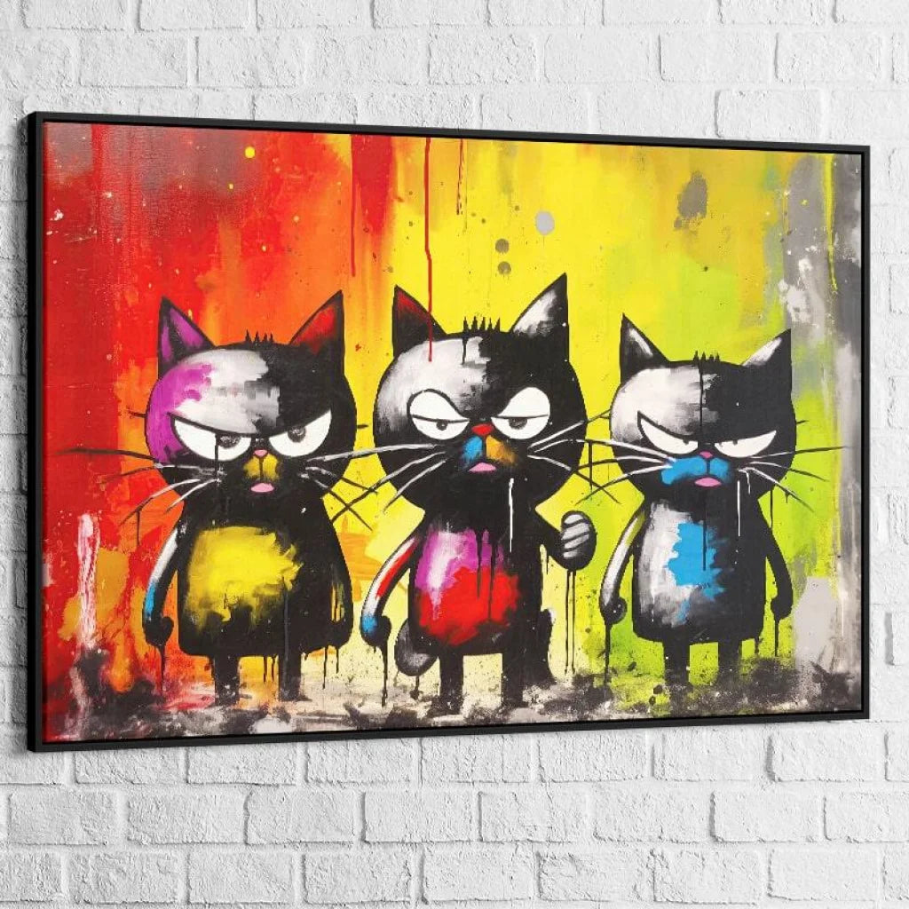 Tableau Chat Les Amis - Montableaudeco