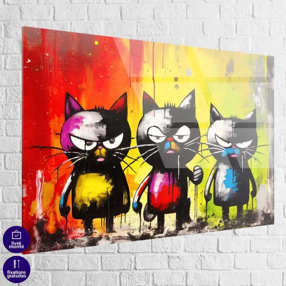 Tableau Chat Les Amis - Montableaudeco
