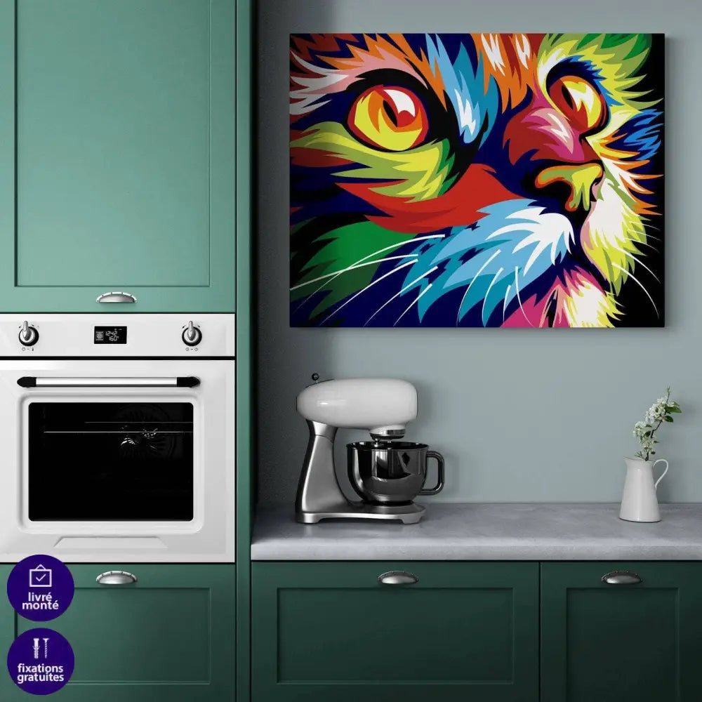 Tableau Chat Pop Art - Montableaudeco