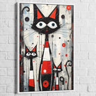 Tableau Chat Trilogie des Félins 40x60cm / Cadre Blanc / A Tableau Street Art