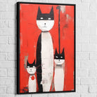Tableau Chat Trilogie des Félins 40x60cm / Cadre Noir / C Tableau Street Art