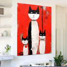 Tableau Chat Trilogie des Félins 40x60cm / Toile tendue sur châssis / C Tableau Street Art