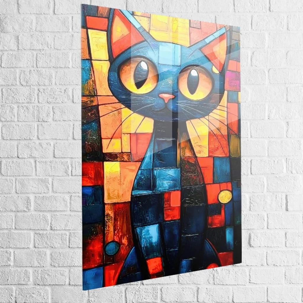 Tableau chat coloré street art