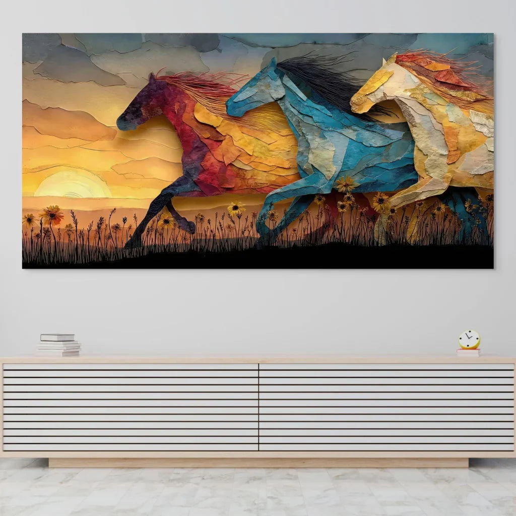 Contemporary horse painting ideal for decorating a bedroom or living room