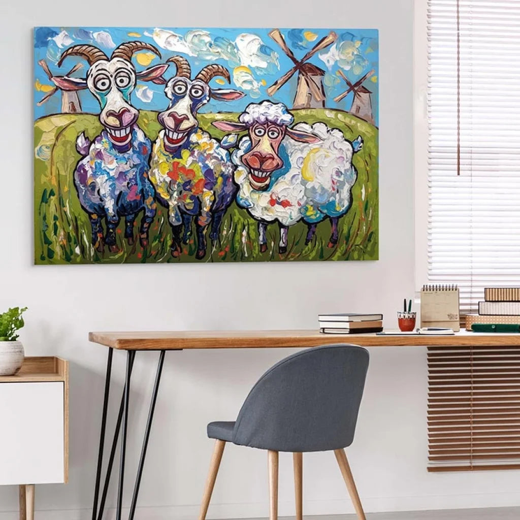 Tableau Chèvres et Brebis en Folie Tableau Luxe