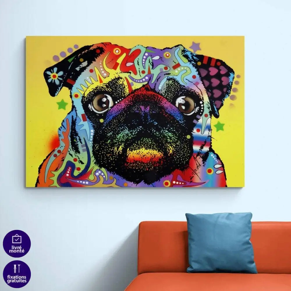 Tableau Chien Carlin Moderne - Montableaudeco