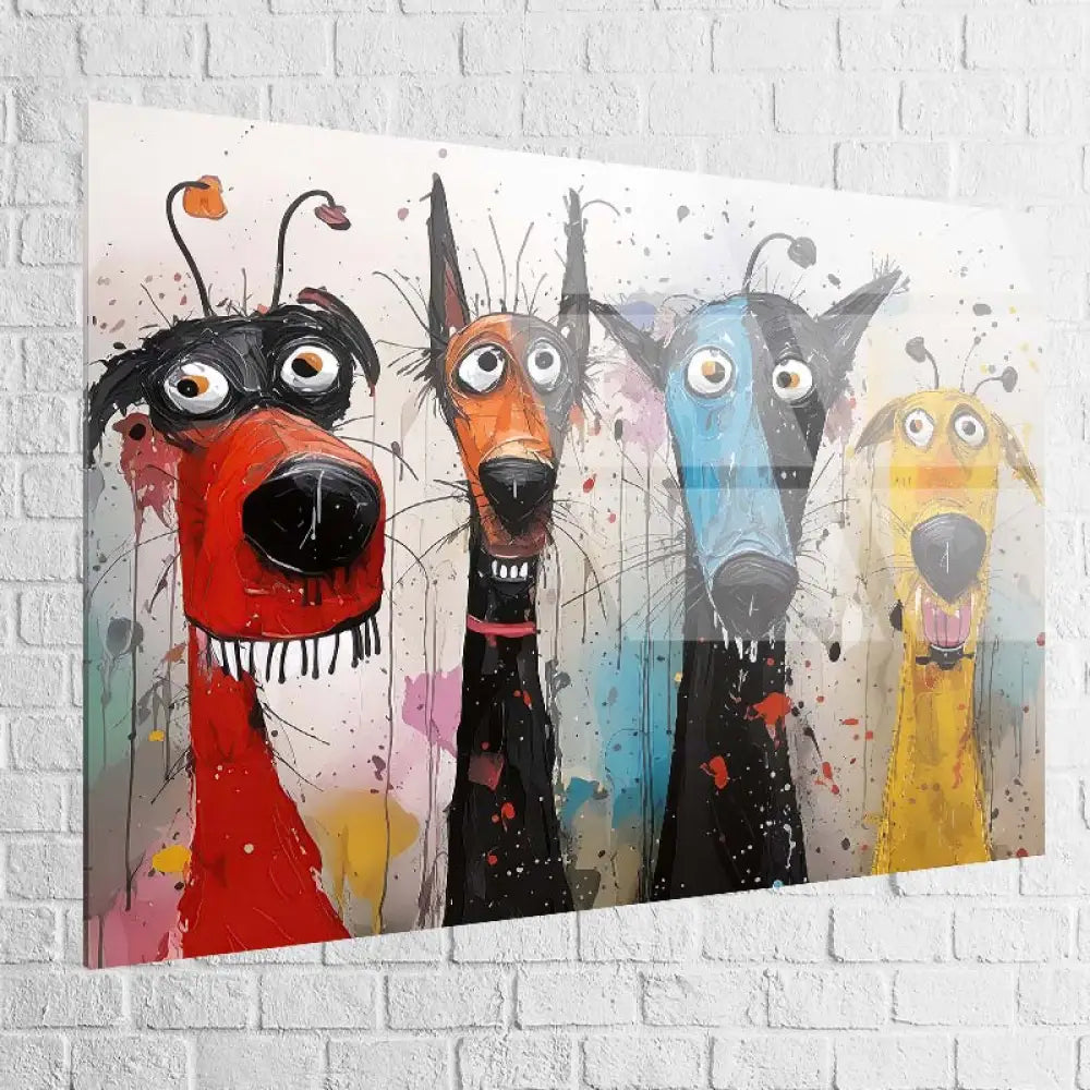 Tableau Chien Crazy Dogs 40x60cm / Plexiglas Tableau Chien