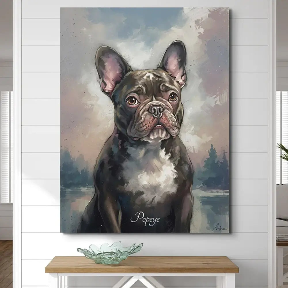 illustration artistique de chien avec fond brumeux