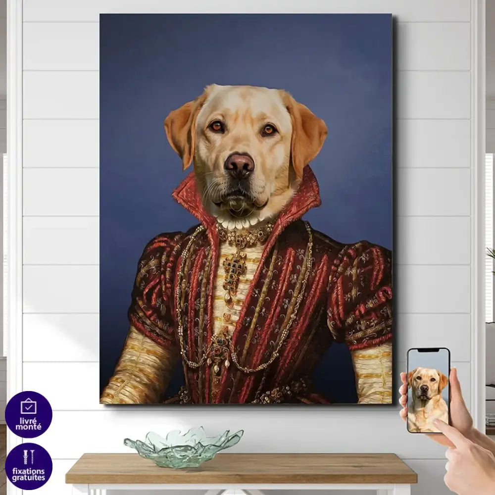 Tableau Chien Personnalisé en costume noble Élégance Royale