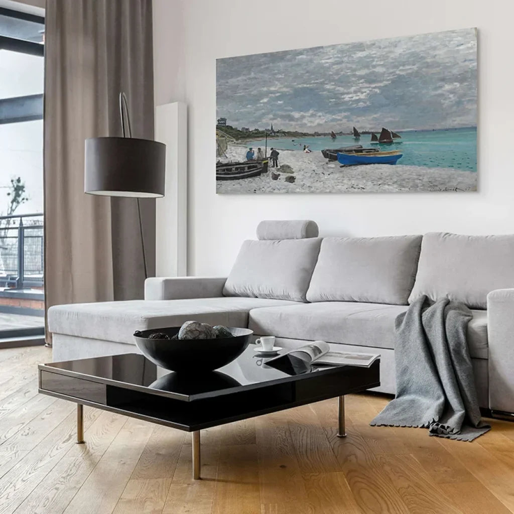 Reproduction peinture Claude Monet 1867 plage Normandie Sainte-Adresse