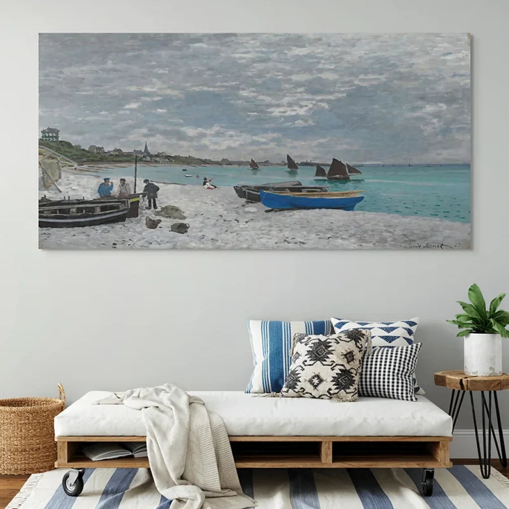 Tableau Claude Monet La Plage de Sainte-Adresse reproduction sur toile