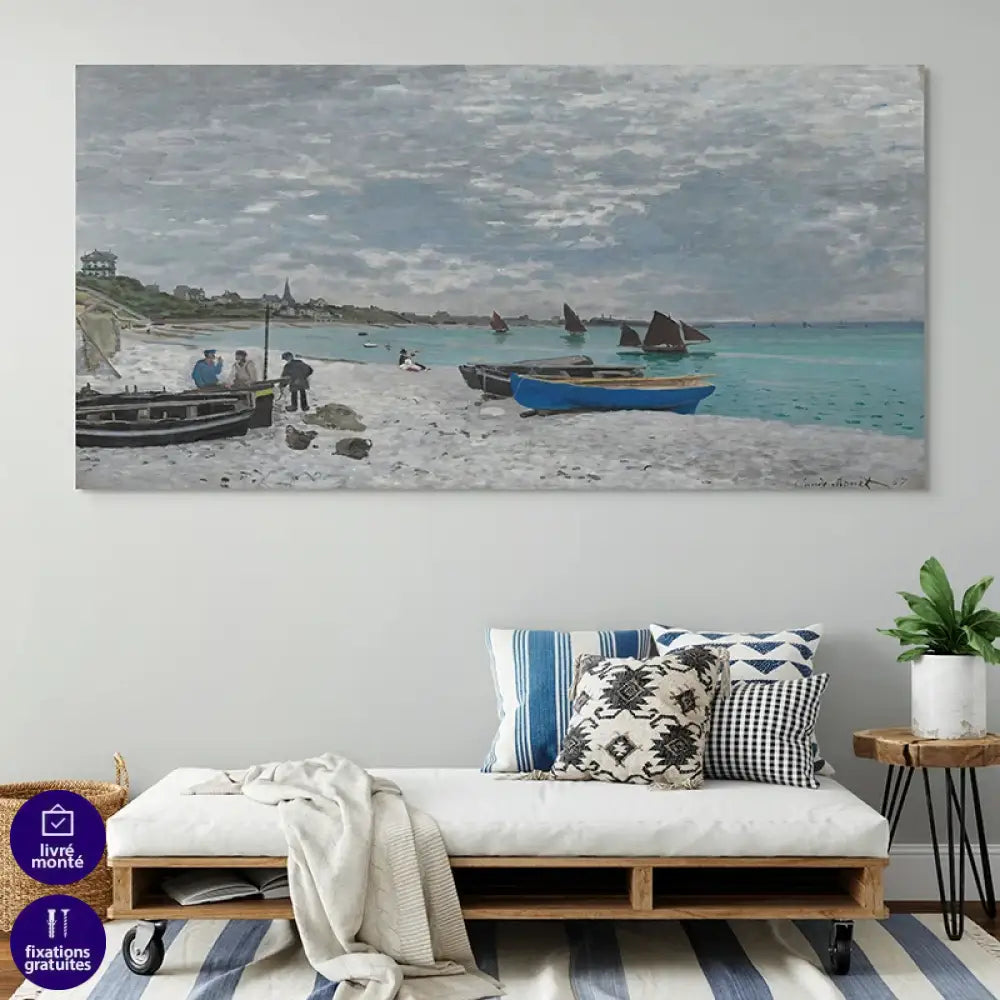 Tableau Claude Monet La Plage de Sainte-Adresse reproduction sur toile