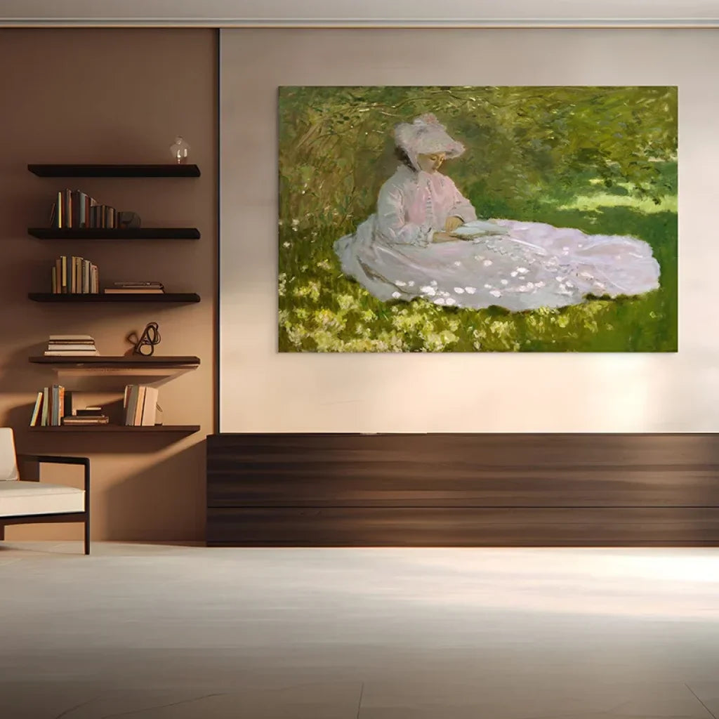 Décoration murale impressionniste Claude Monet Printemps sur toile