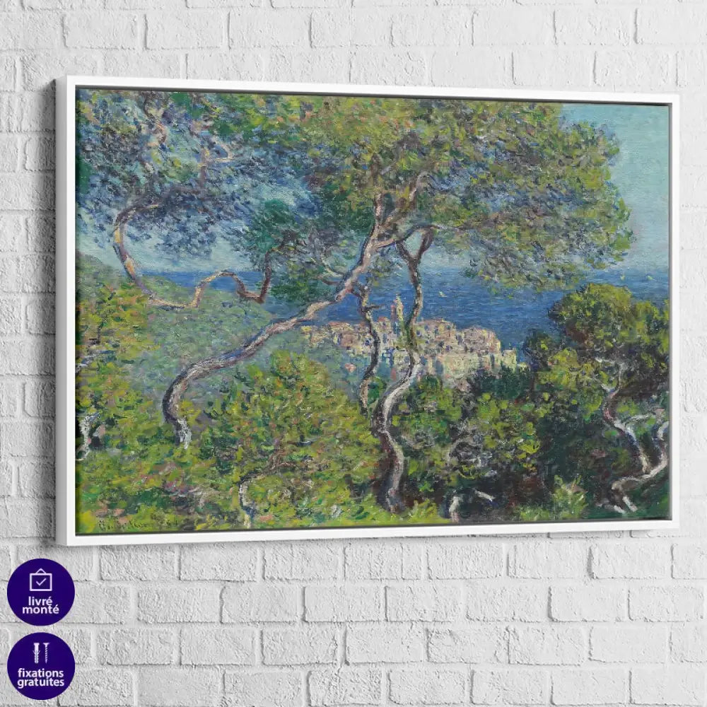 Tableau Claude Monet Villas à Bordighera (1884) 40x60cm / Cadre Blanc Tableau Claude Monet