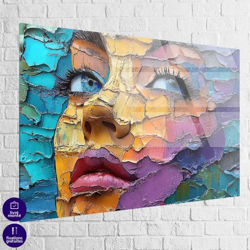 Tableau mural contemporain éclat de couleurs pour salon ou chambre