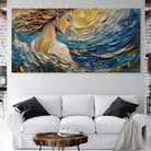 Décoration murale tableau contemporain femme élégante en mouvement