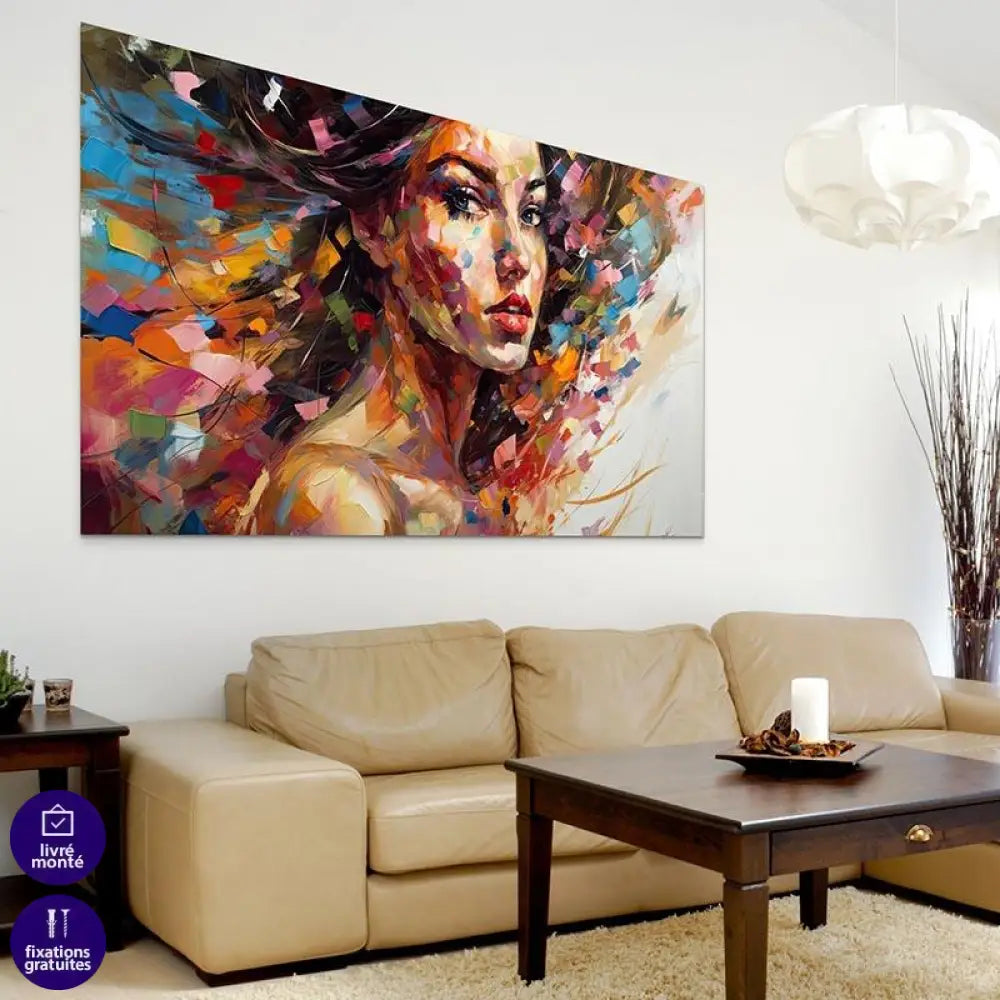 Tableau Contemporain Femme Coloré - Montableaudeco