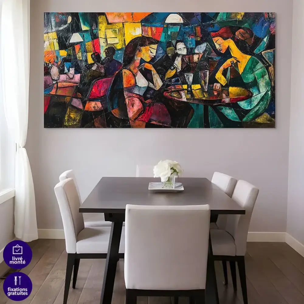 Tableau moderne ambiance nocturne et lumières de ville