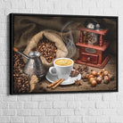 Tableau Cuisine Café et Grain 40x60cm / Cadre Noir Tableau Cuisine