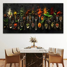 Tableau cuisine Symphonie d'Épices - décoration murale gastronomique colorée

