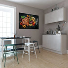 Décoration murale cuisine viande grillée et légumes colorés