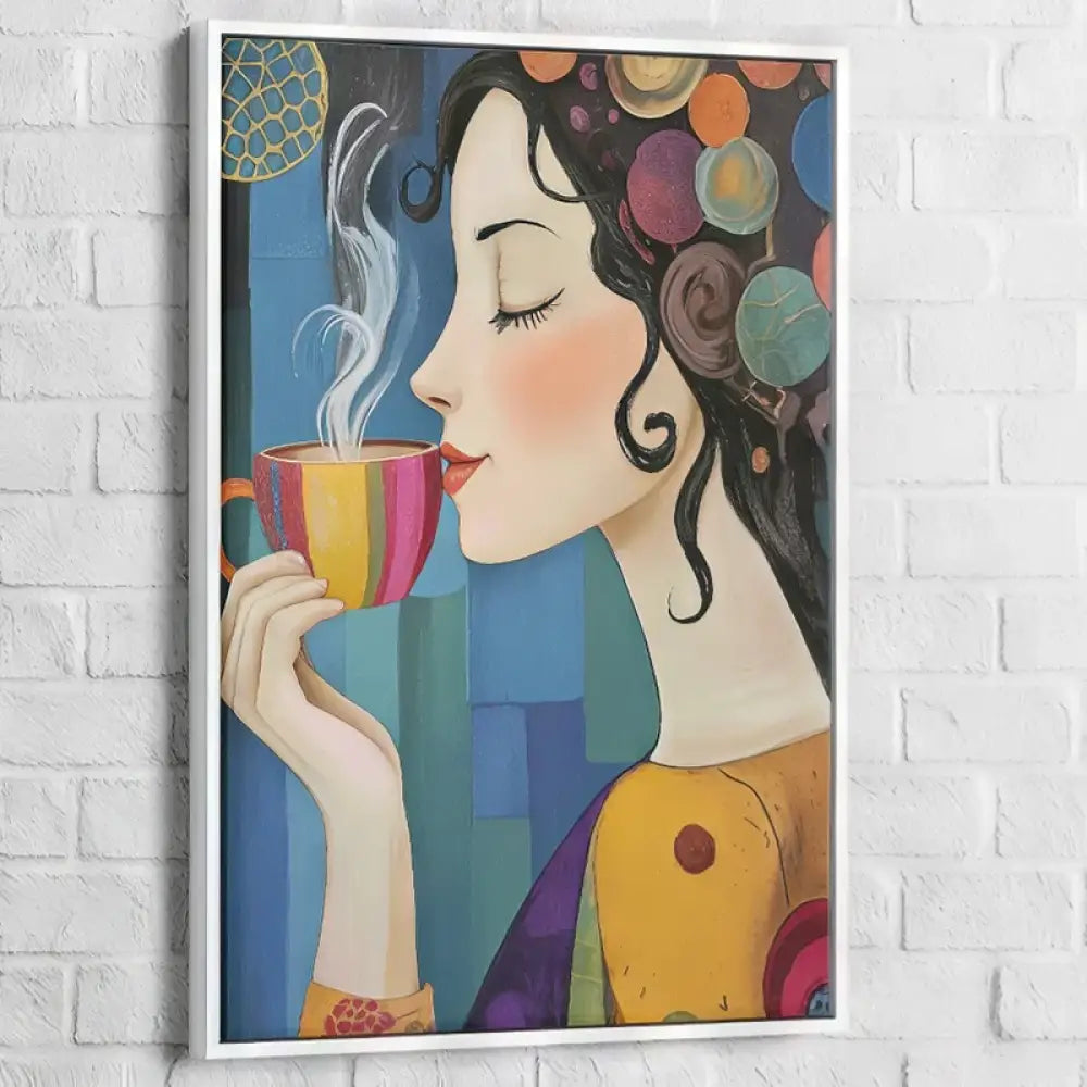 Tableau artistique moderne pour cuisine, ambiance chaleureuse et féminine