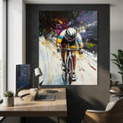 Tableau Cycliste Moderne Explosion de Couleurs - Tableau Sport