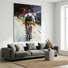 Tableau Cycliste Moderne Explosion de Couleurs - Tableau Sport