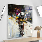 Tableau Cycliste Moderne Explosion de Couleurs - 40x60cm / Plexiglas - Tableau Sport