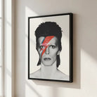 Portrait David Bowie sur cadre flottant noir, décoration murale élégante