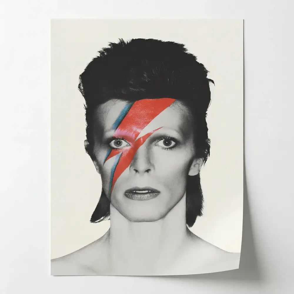 Tableau David Bowie Noir et Blanc - 40x60cm / Affiche sans cadre - Tableau Vache