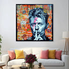 Toile tendue David Bowie style street art – textures peinture, effet galerie