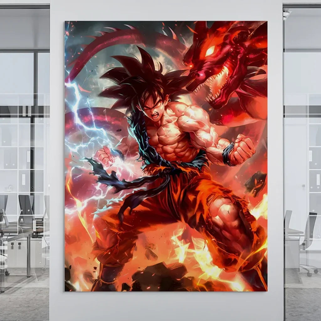tableau vegeta guerrier fier art collection