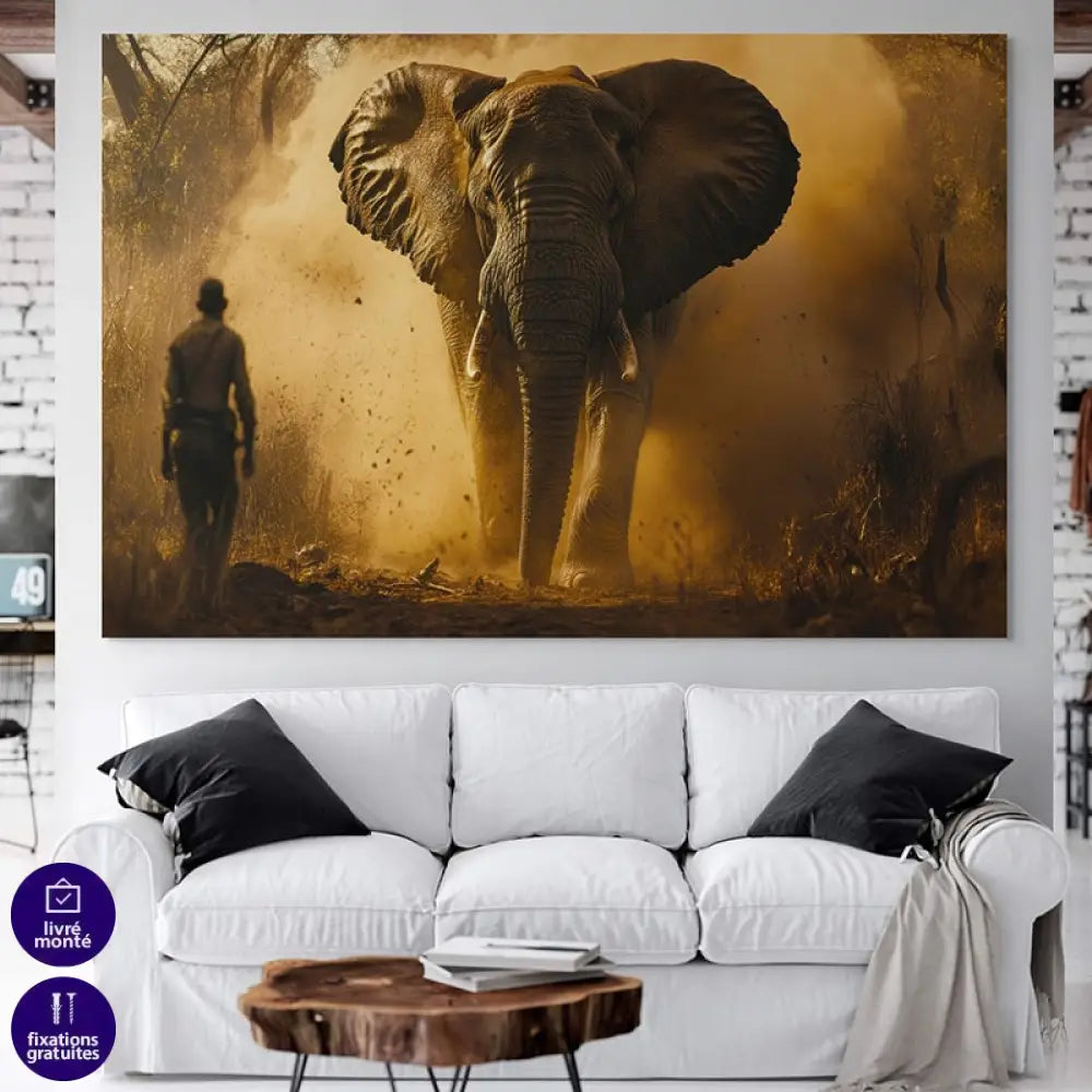Tableau Éléphant L'Épreuve Sauvage