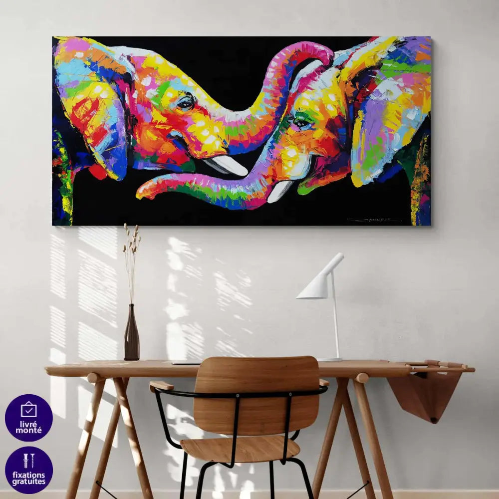 Tableau Eléphant Pop Art - Montableaudeco