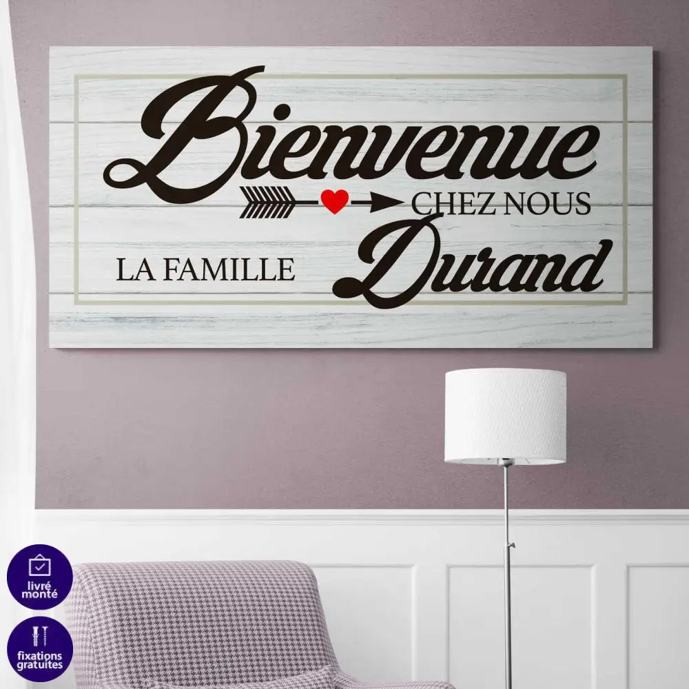 Tableau Famille Personnalisé Bienvenue - Montableaudeco