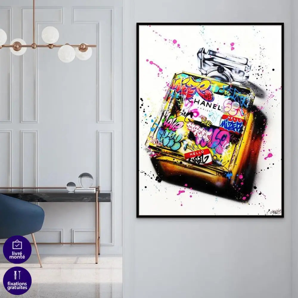 Tableau Fashion Chanel Graffiti - Montableaudeco