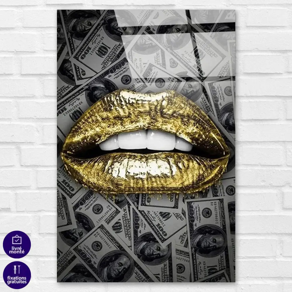 Tableau Fashion Des Dollars et des Lèvres - Montableaudeco