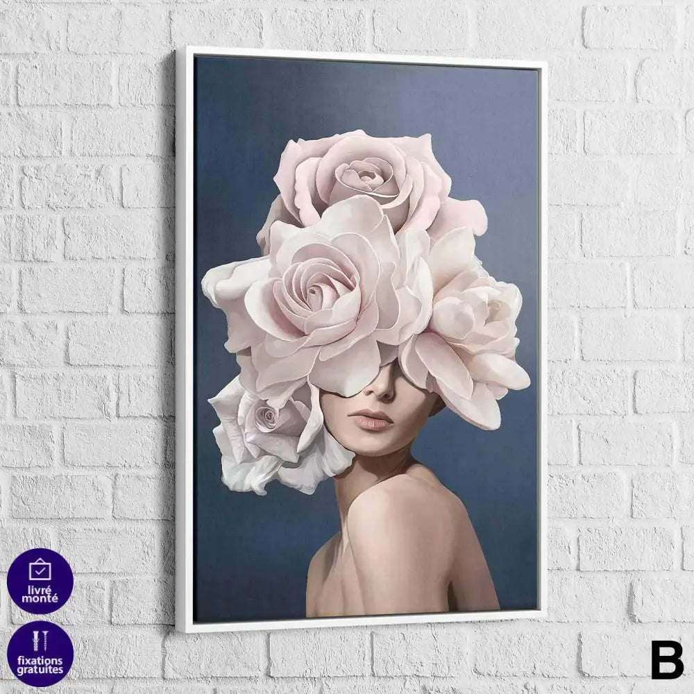 Tableau Fashion Femme Fleur - Montableaudeco